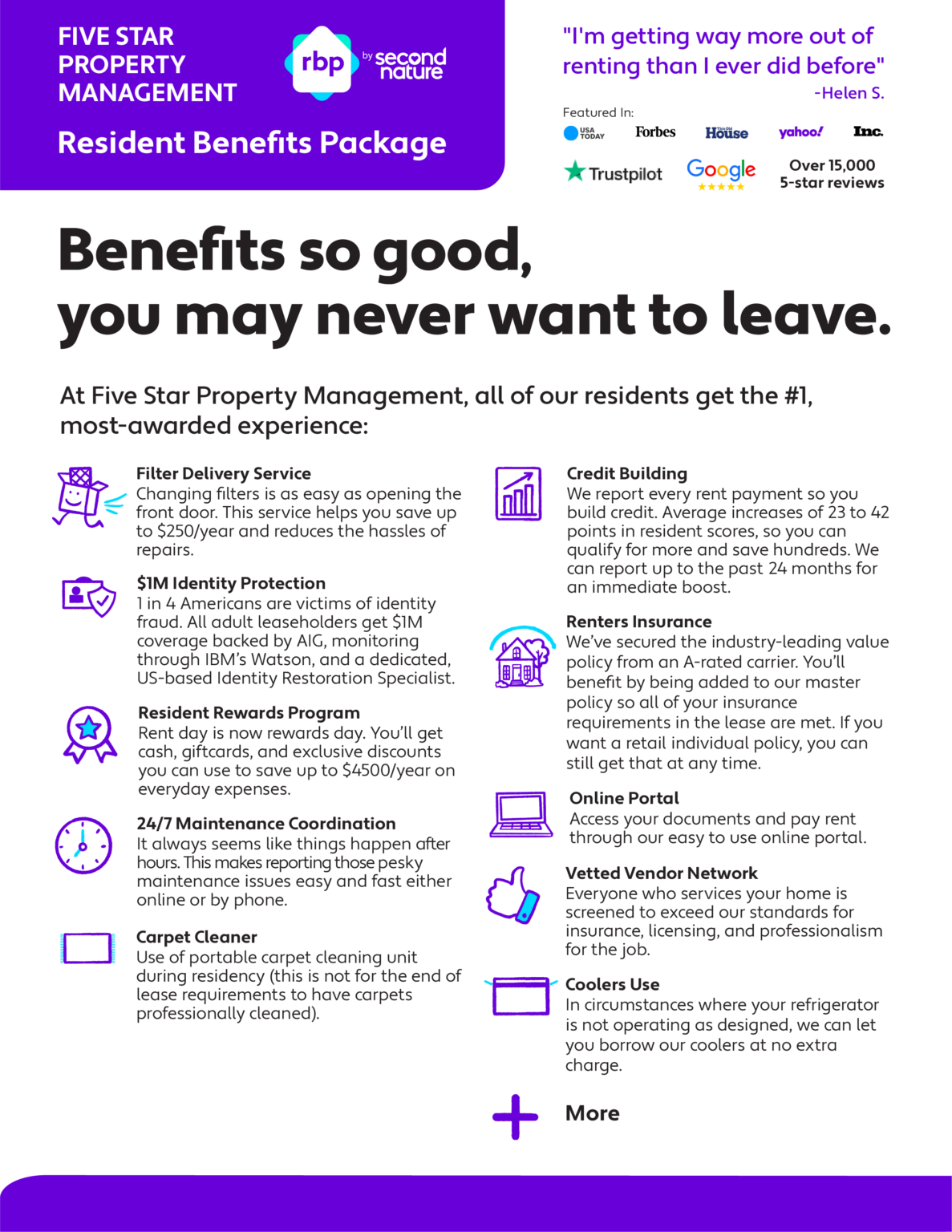 Residents Benefits Package Five Star Property Management