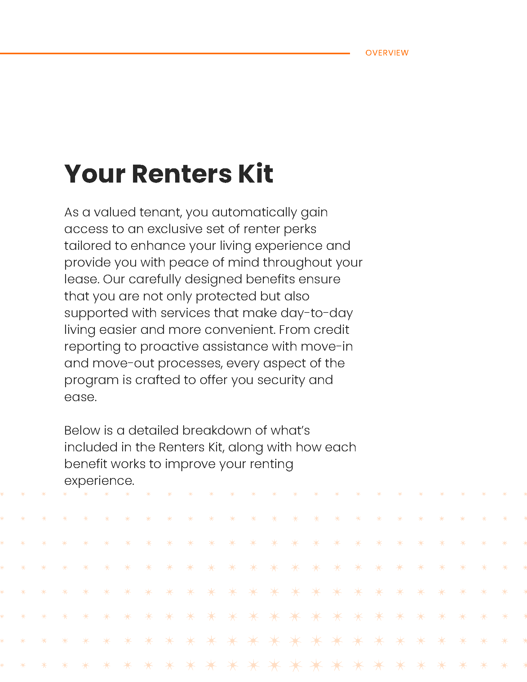 Renters Kit Welcome Packet Five Star 2